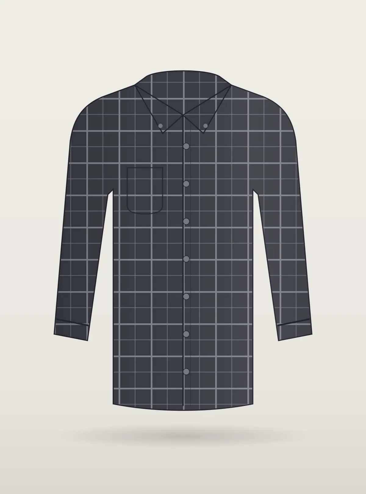 Charcoal Windowpane Check Shirt