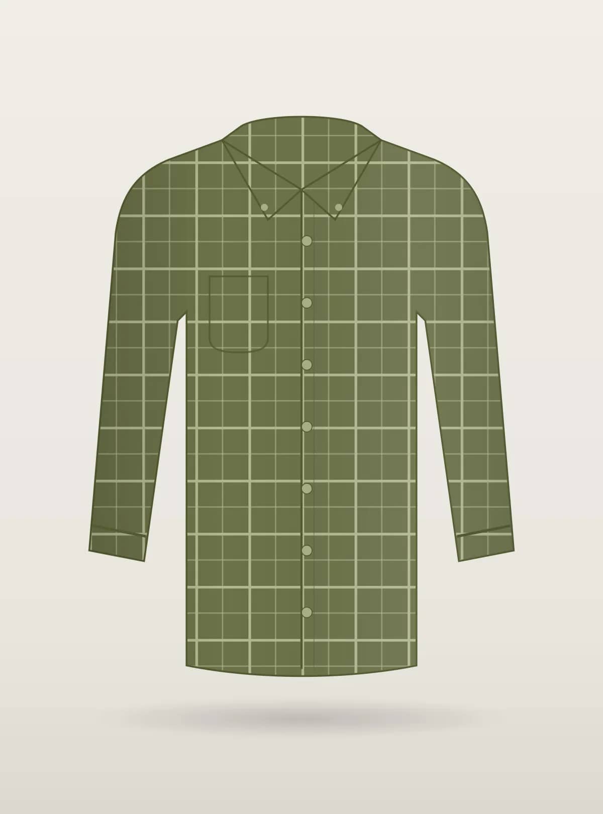 Olive Windowpane Check Shirt