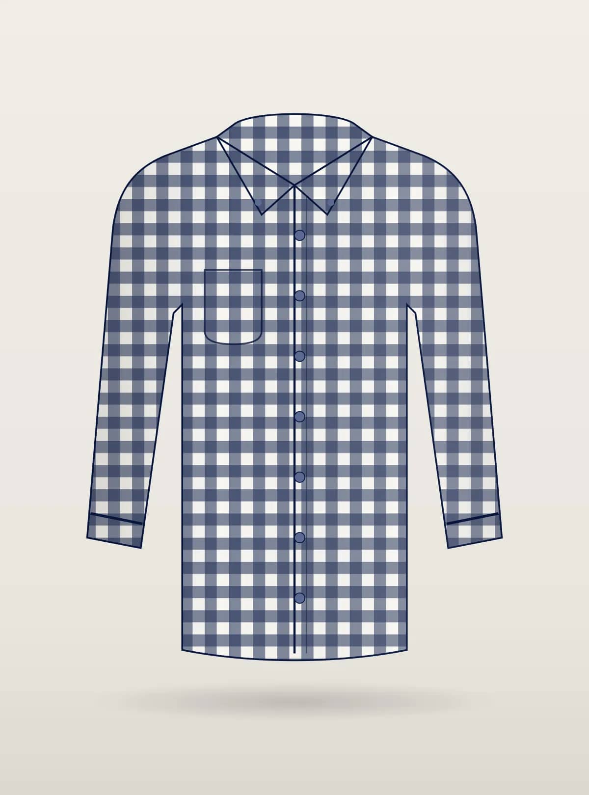 Navy Gingham Check Shirt