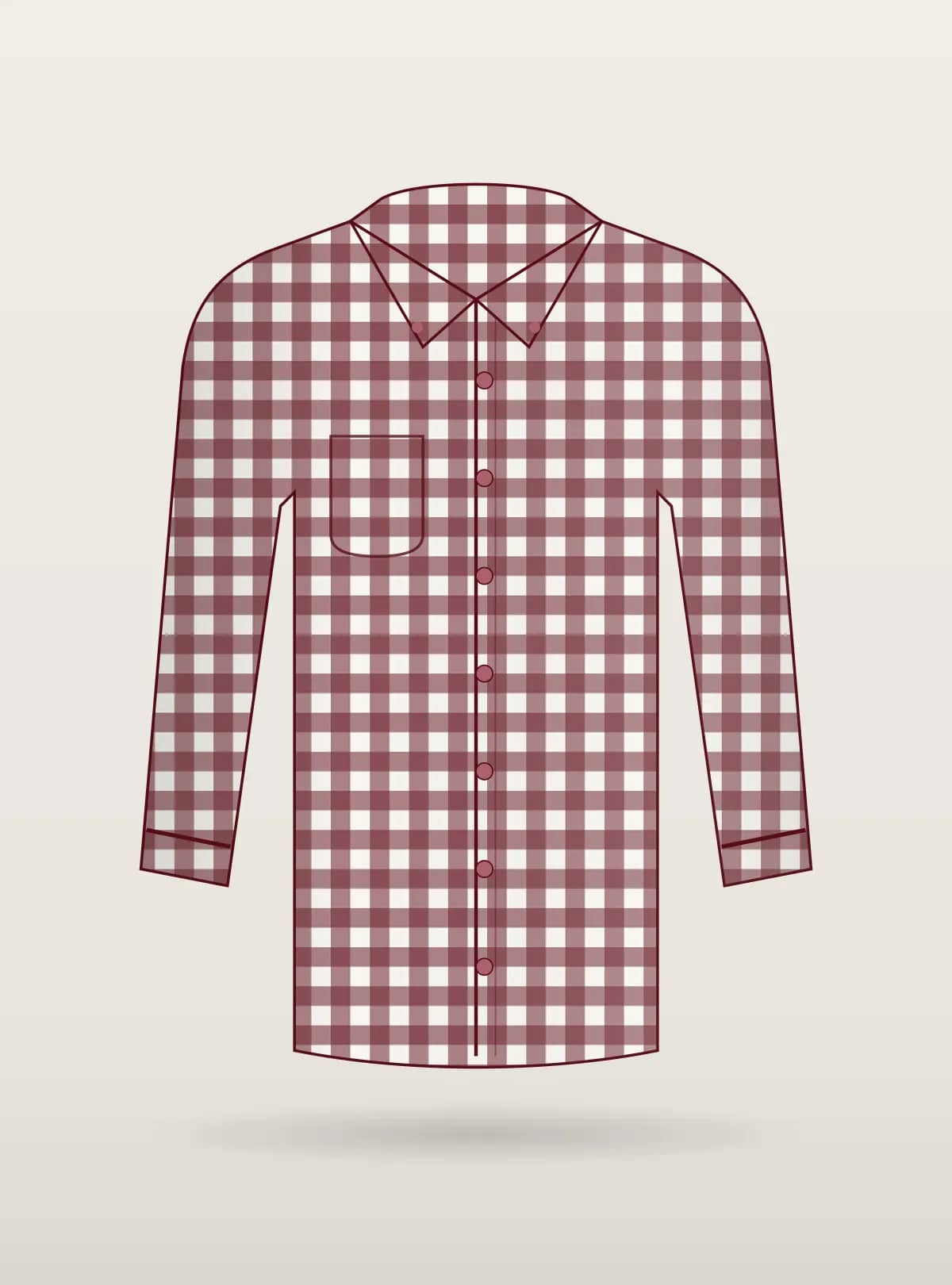 Wine Gingham Check Shirt