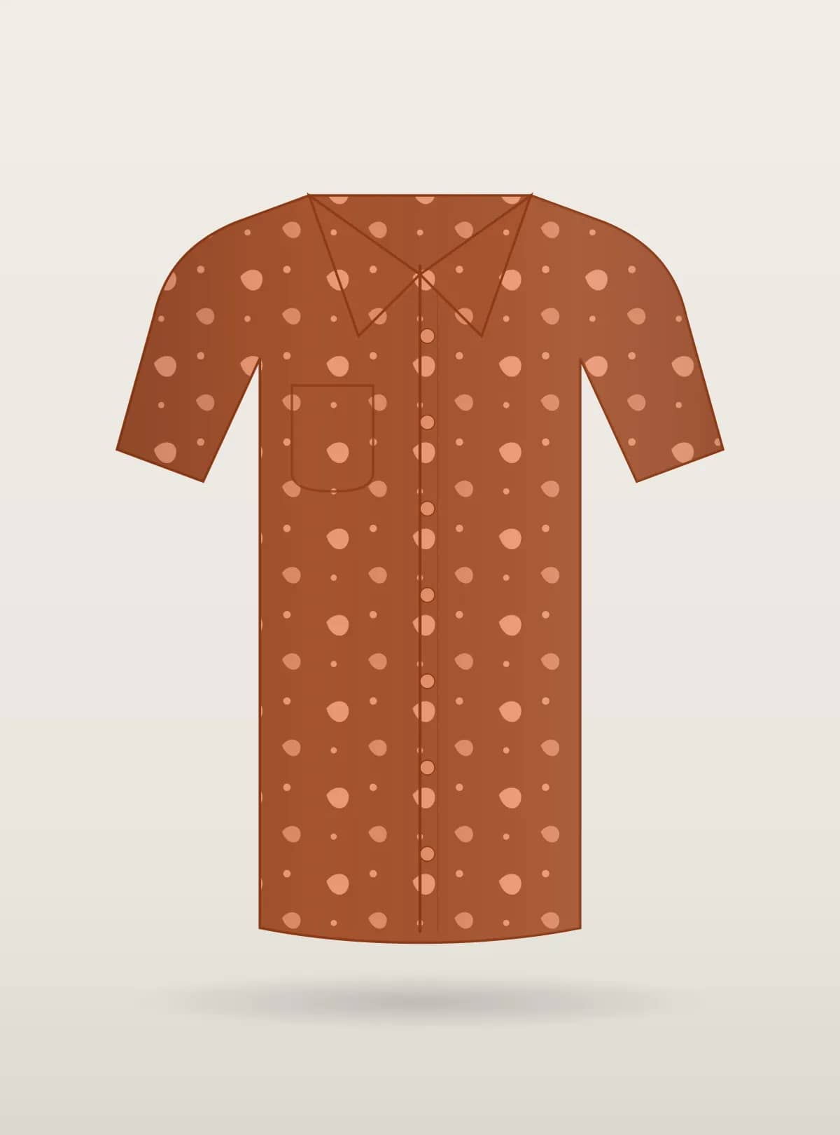 Rust Printed Cuban Shirt