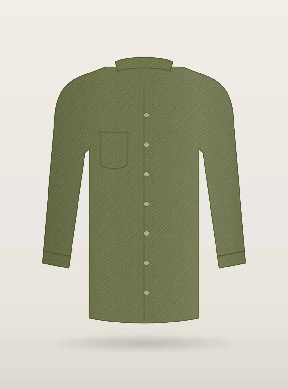 Olive Mandarin Collar Linen Shirt
